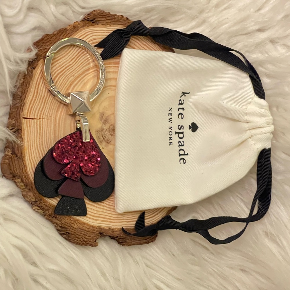 Kate Spade Red and Black Spade Keychain